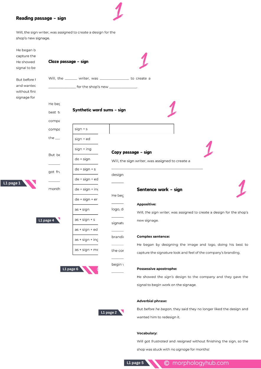 printable lesson materials